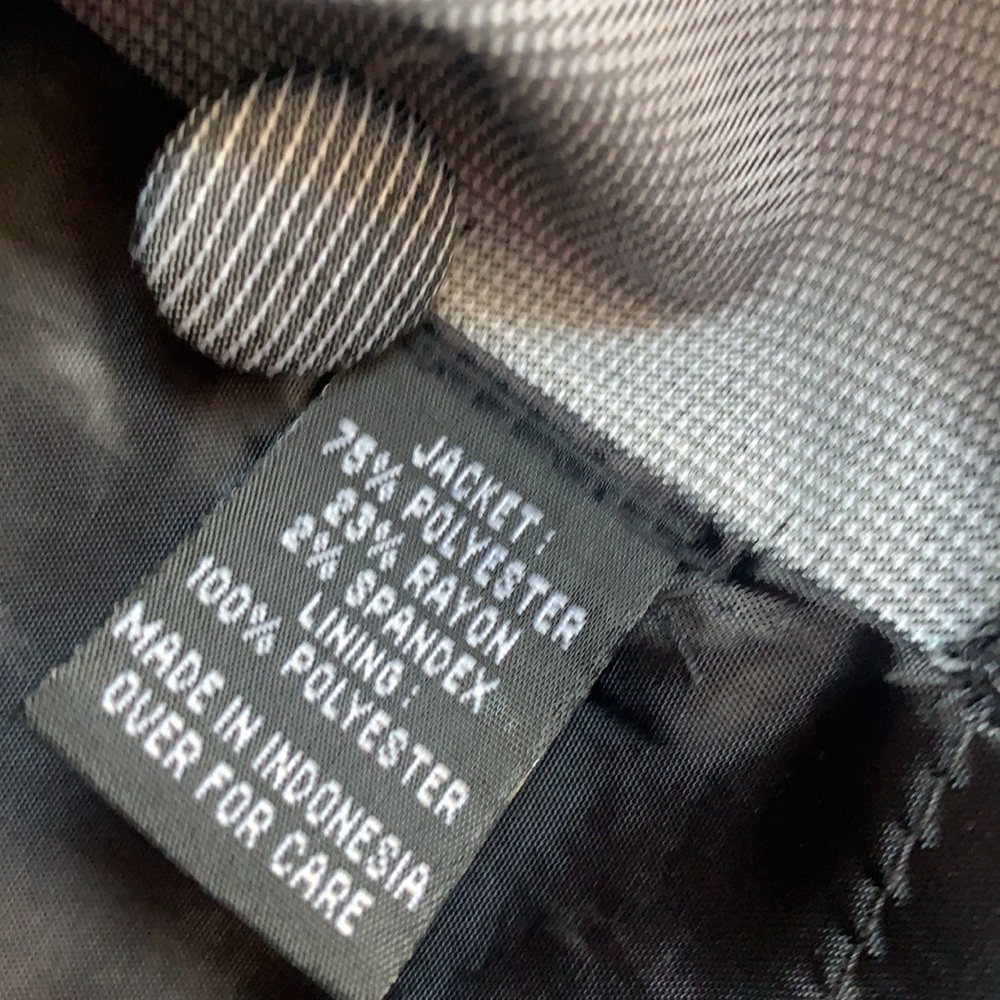 Vintage top vest overcoat charcoal Pin stripe Y2k 2000s bcx office siren - Picture 6 of 7